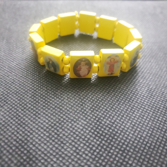 2 pc Green yellow happy religious bracelet s… - Picture 7 of 9